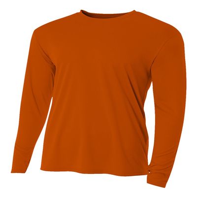 A4 Men's Cooling Performance Long Sleeve T-Shirt Burnt Orange