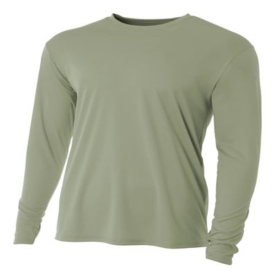 A4 Cooling Performance Long Sleeve Crew Olive XS