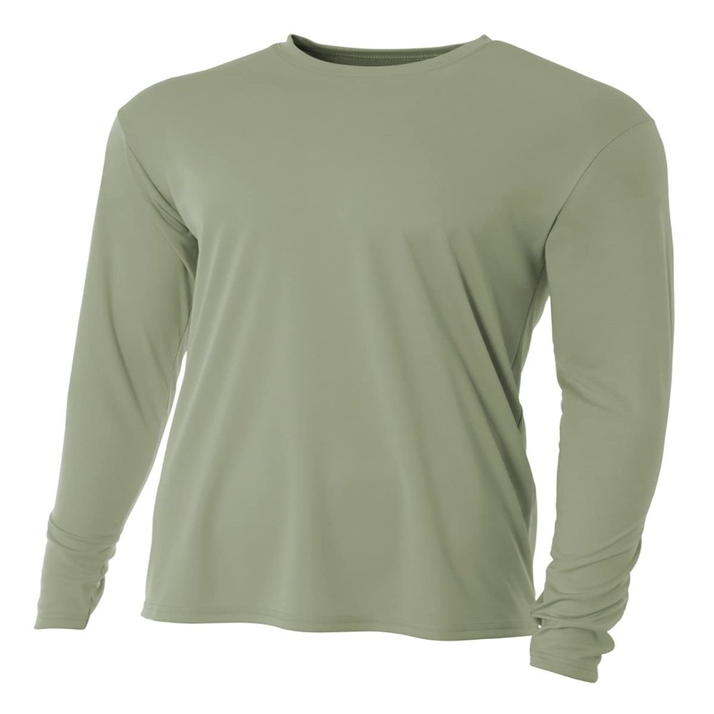 A4 Cooling Performance Long Sleeve Crew Olive XS