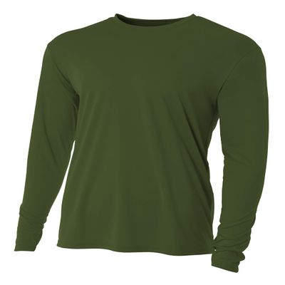 A4 Cooling Performance Long Sleeve Crew Safety Orange M