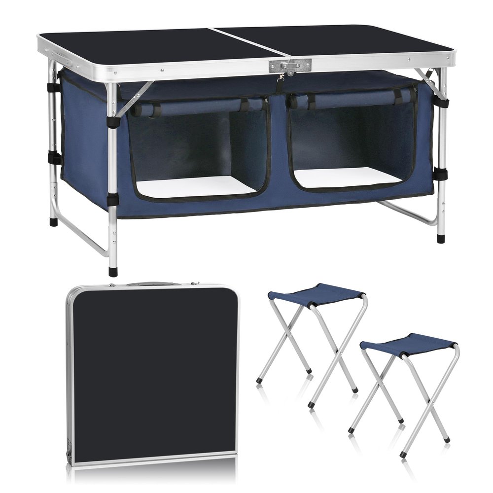 Camp Field Camping Folding Aluminum Table with Adjustable Legs,Outdoor Picnic Foldable Table for Travel Beach, Backyards, BBQ, Party and Gift...