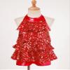 ACSUSS Kids Girls Sequins Dance Dress Shiny Leotards for Jazz Latin Teens Ballroom Dancing Costume Red 10 Years view 3