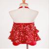 ACSUSS Kids Girls Sequins Dance Dress Shiny Leotards for Jazz Latin Teens Ballroom Dancing Costume Red 10 Years view 4
