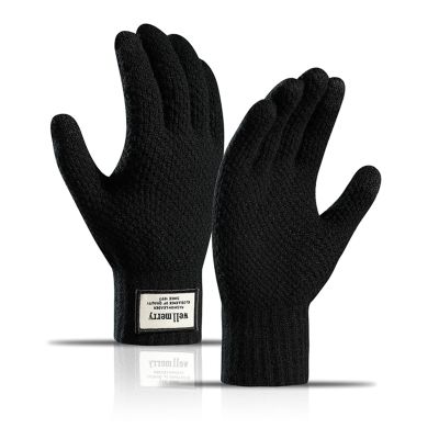Long Keeper Winter Touchscreen Gloves for Women Men Touch Screen Texting Soft Knit Warm Stretchy Gloves (Black)
