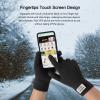 Long Keeper Winter Touchscreen Gloves for Women Men Touch Screen Texting Soft Knit Warm Stretchy Gloves (Black) view 3