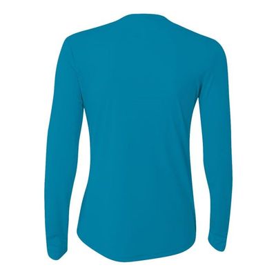 A4 Ladies' Long Sleeve Cooling Performance Crew Shirt Electric Blue