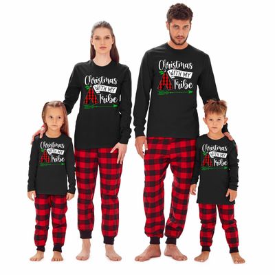 Christmas with My Tribe Matching Family Xmas Toddler Girl Boy Long Sleeve Shirt