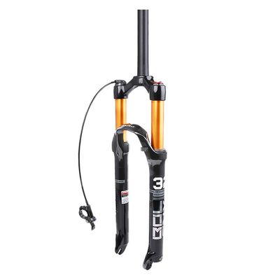 LYYCX Mountain Bike Suspension Fork 26 27.5 29 Inch, 1-1/8 Disc Brake Magnesium Alloy Air Fork Travel 120mm (Color : Straight Remote Lock Out, Size : 29 inch)