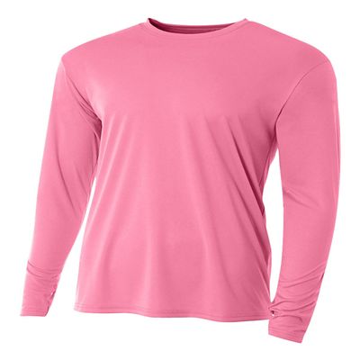 A4 Cooling Performance Long Sleeve Crew Pink S