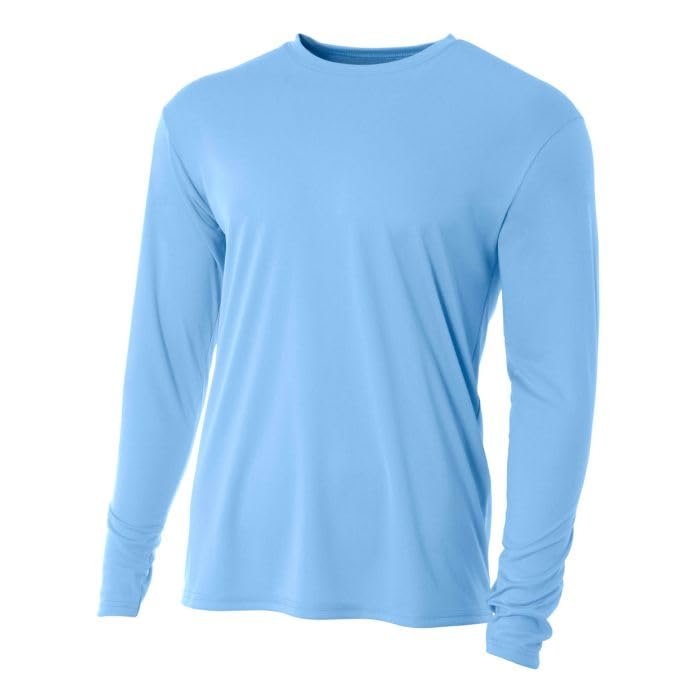 A4 Cooling Performance Long Sleeve Crew LT Blue 4XL