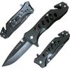 Pocket Knife BladeDealUSA Super Knife 6.75" Black Spring Assisted Open Blade EDC Folding, Straight Edge Blade view 1