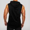 dPois Men's Workout Hooded Tank Top UV Rash Vest Bodybuilding Muscle T-Shirts Sleeveless Gym Running Shirts Black XX-Large view 3