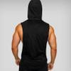 dPois Men's Workout Hooded Tank Top UV Rash Vest Bodybuilding Muscle T-Shirts Sleeveless Gym Running Shirts Black XX-Large view 4