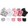 DRESHOW BQUBO Newborn Baby Girls Hats Mittens Set Hospital Hat Beanie Infant Bow Hats Baby Cotton Gloves No Scratch Mittens for 0-6 Months view 1