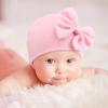 DRESHOW BQUBO Newborn Baby Girls Hats Mittens Set Hospital Hat Beanie Infant Bow Hats Baby Cotton Gloves No Scratch Mittens for 0-6 Months view 2