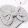 DRESHOW BQUBO Newborn Baby Girls Hats Mittens Set Hospital Hat Beanie Infant Bow Hats Baby Cotton Gloves No Scratch Mittens for 0-6 Months view 3