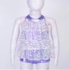 ACSUSS Kids Girls Sequins Dance Dress Shiny Leotards for Jazz Latin Teens Ballroom Dancing Costume Lavender 10 Years view 3