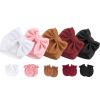 BQUBO Newborn Baby Girls Hats Mittens Set Hospital Hat Beanie Infant Bow Hats Baby Cotton Gloves No Scratch Mittens for 0-6 Months view 1