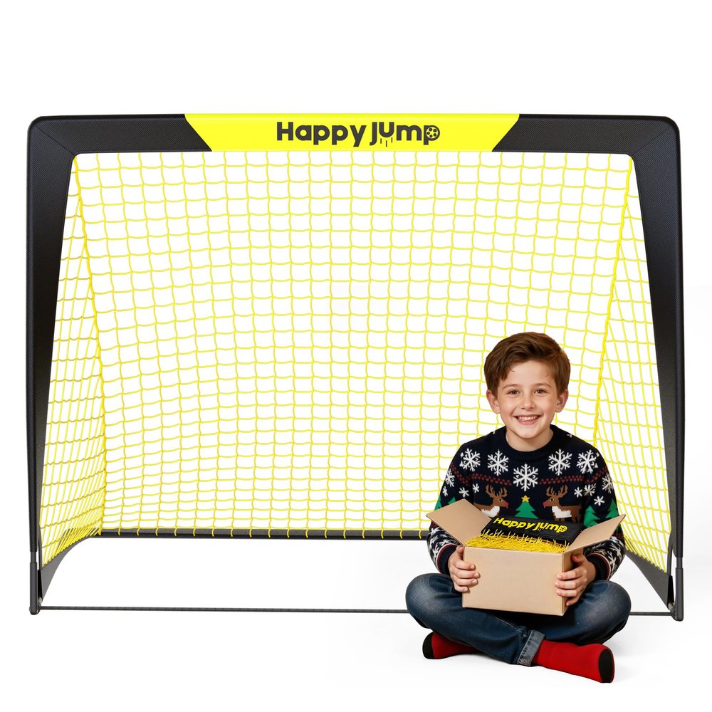 Happy Jump 7x5 FT & 5x3.6 FT Portable Soccer Goal for Youth Players Ages 614, Large-Frame Design Built for Long-Term Development, Easy Setup for Backyard, Park or School Training