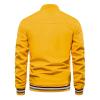 Casual Men's Quilted Bomber Jacket Outdoor Windproof Warm Baseball Jackets Windbreaker Full Zip Biker Coats Yellow view 4