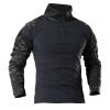 Ctreela Military Training T-Shirt, Men's Camo Long Sleeve Tactical Shirts, Outdoor Slim 1/4 Zip Assault Combat Shirt view 1