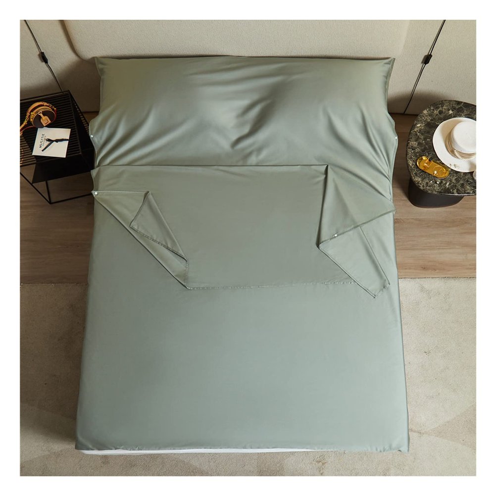 Sleeping Bag Liners 100% Cotton Travel Sheet Sleeping Bag, Sleeping Bags for Hotel Camping Hiking Trips, Ultralight Single/Double Comfortable Sleep Liners, Machine Washable