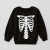 Halloween human skeleton family matching Sweatshirts Long Sleeve Lightweight Casual Pullover sweater Tops for Womens view 3