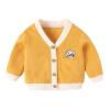 Baby Sweater Cotton Long Sleeve Cardigan for Boys Infant Toddler Sweaters Autumn Winter Button (Yellow, 12-18 Months) view 1