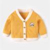 Baby Sweater Cotton Long Sleeve Cardigan for Boys Infant Toddler Sweaters Autumn Winter Button (Yellow, 12-18 Months) view 2