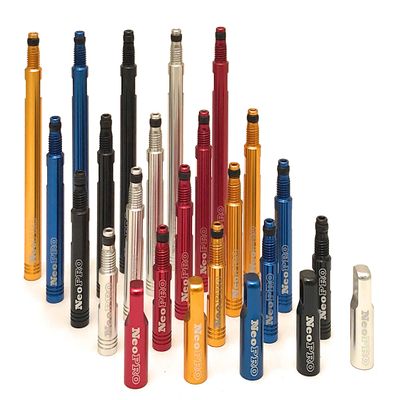 NeoPRO Presta Valve Extension Extender with CNC Cap and Core Kit (Pack of 2) Available Lengths 20,30,40,60 mm - 5 Colors (Silver, 40mm)
