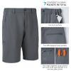 BASSDASH 10.5 Mens Fishing Cargo Shorts Quick Dry UPF 50+ Water Resistant FP01M Dark Grey view 4