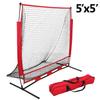 Smartxchoices 5'x5' Baseball Softball Practice Net with Carry Bag + Baseball Tee Stand, Portable Pitching Hitting Batting Catching Throwing Net Toss Backstop Training Combo Equipment view 2