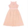 FEESHOW Youth Big Girls Halter Chiffon Pleated Maxi Romper Dress Wedding Party Evening Dance Prom Long Gowns Coral 8 Years view 4