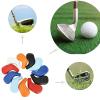 FUUBAMB00 9PCs Portable Golf Iron Head Cover TPE Soft Rubber Material Golf Club Covers Iron Headcovers Durable Golfs Protector Accessories Set,Red view 2