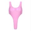 Freebily Women's One Peice Oil Glossy Sleeveless High Cut Thongs Bodysuit Swimsuit Gymnastics Leotard PinkA Large view 4