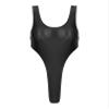 Freebily Women's One Peice Oil Glossy Sleeveless High Cut Thongs Bodysuit Swimsuit Gymnastics Leotard BlackA Medium view 4