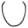 9mm Certified Round Faceted Black Diamond Beads Chain Necklace With 925 Sterling Silver, Customized Finish & Length, Beautiful Unisex Necklace, Great Sparkle! (22 Inch, White Gold Finish) view 1