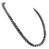 9mm Certified Round Faceted Black Diamond Beads Chain Necklace With 925 Sterling Silver, Customized Finish & Length, Beautiful Unisex Necklace, Great Sparkle! (22 Inch, White Gold Finish) view 2