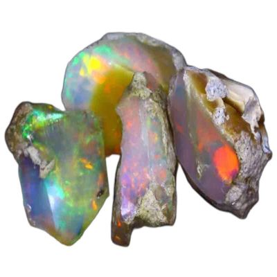 100% A+ Natural Ethiopian Welo Opal Rough Stone, Raw Crystal,October Birthstone, Jewelry Making Gemstone, Ultra Fire Striking Opal, Opal Rock, Handpicked Stone 15.00 Cts Rough Lot