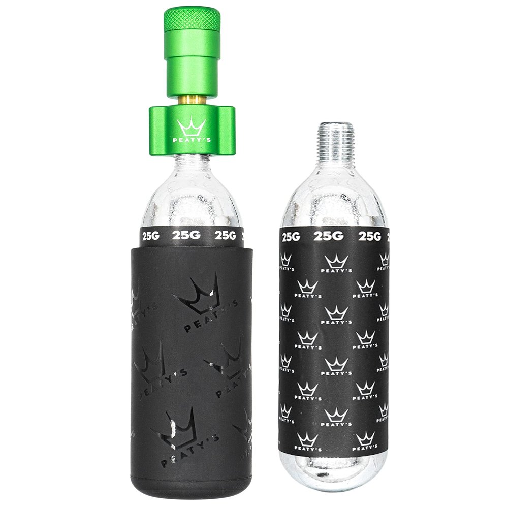 Peaty's Holeshot CO2 Tire Inflator Kit, MTB 25g, Emerald