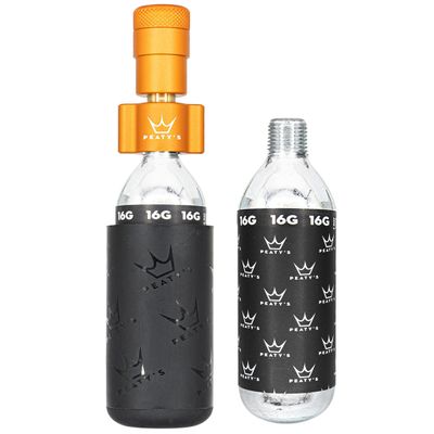 Peaty's Holeshot CO2 Tire Inflator Kit, Road & Gravel 16g, Mango
