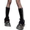 Altsuceser Leg Warmers for Women, Harajuku Zipper Up High Heels Boots Warm Leg Cover Partywear Clubwear for Autumn Winter Black view 1