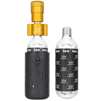Peaty's Holeshot CO2 Tire Inflator Kit, Road & Gravel 16g, Bourbon
