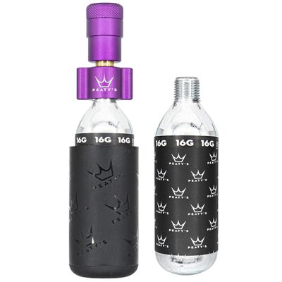 Peaty's Holeshot CO2 Tire Inflator Kit, Road & Gravel 16g, Violet