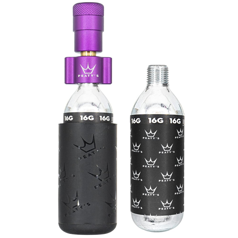 Peaty's Holeshot CO2 Tire Inflator Kit, Road & Gravel 16g, Violet