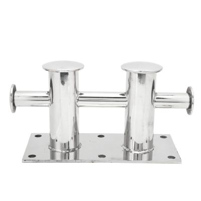 Aramox Marine Bollard, Heavy Duty Double Cross Bollard 316 Stainless Steel Mooring Bitt Cleat 260x155x120mm/10.24x6.10x4.72in for Marine