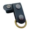 2 pack leather belt keepers+1 solid brass bucklesleather belt loop keepers keychain for men and women (Black) view 1