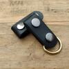 2 pack leather belt keepers+1 solid brass bucklesleather belt loop keepers keychain for men and women (Black) view 3