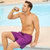 BRISIRA Mens Swim Trunks Swim Shorts Quick Dry 5 inch Inseam Beach Shorts with Compression Liner and Zipper Pocket Purple view 3