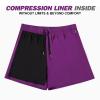 BRISIRA Mens Swim Trunks Swim Shorts Quick Dry 5 inch Inseam Beach Shorts with Compression Liner and Zipper Pocket Purple view 4